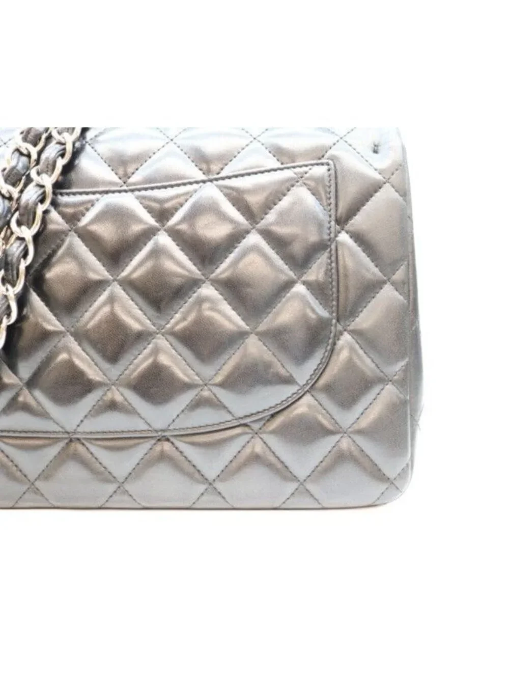 Chanel Black Lamb Silver Double Flap Maxi Quilted 30